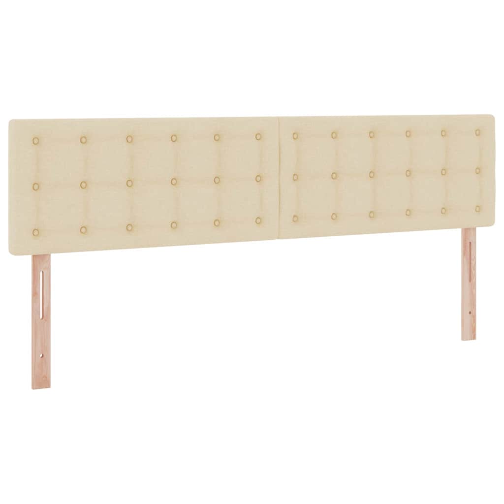 vidaXL Bett mit Stauraum und LED mit Matratze Creme 160 x 200 cm Stoff