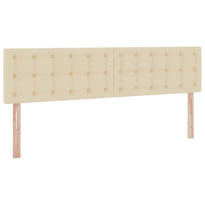 vidaXL Bett mit Stauraum und LED mit Matratze Creme 160 x 200 cm Stoff