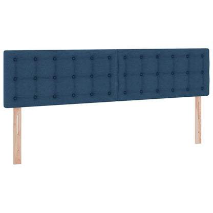 vidaXL Bett mit Stauraum und LED mit Matratze Blau 160 x 200 cm Stoff