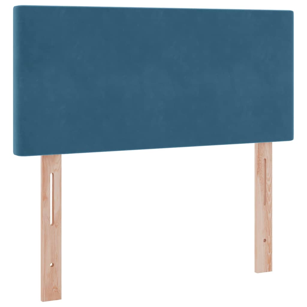 vidaXL Lit coffre et LED avec LED bleu foncé 90 x 200 cm velours