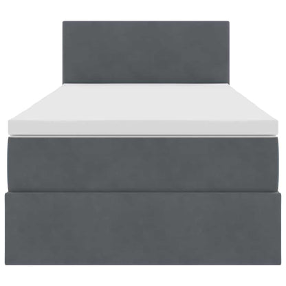 vidaXL Bett mit Stauraum und LED mit LED Dunkelgrau 100 x 200 cm Samt