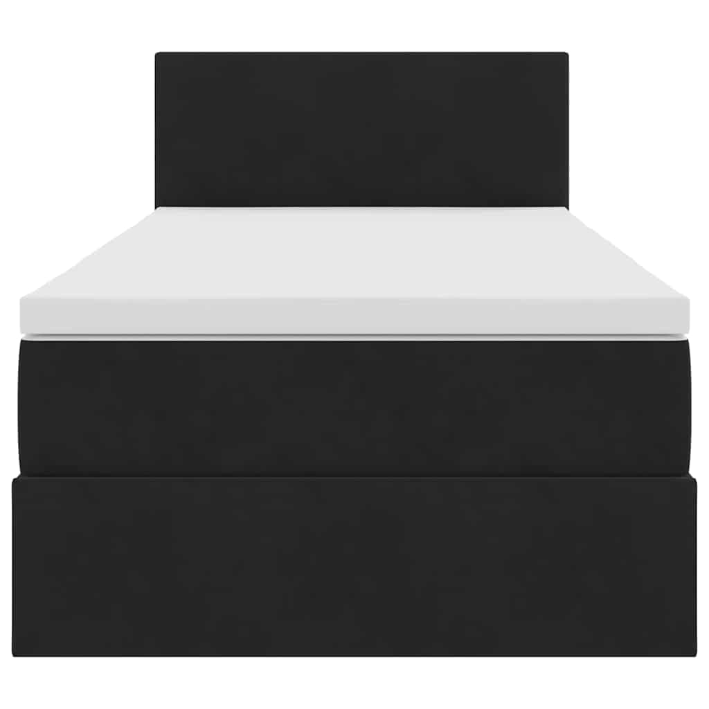 vidaXL Bett mit Stauraum und LED mit LED Schwarz 100 x 200 cm Samt