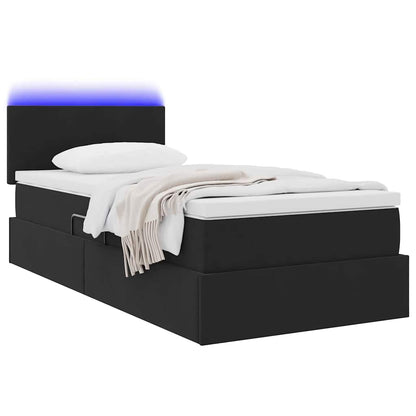 vidaXL Bett mit Stauraum und LED mit LED Schwarz 100 x 200 cm Samt