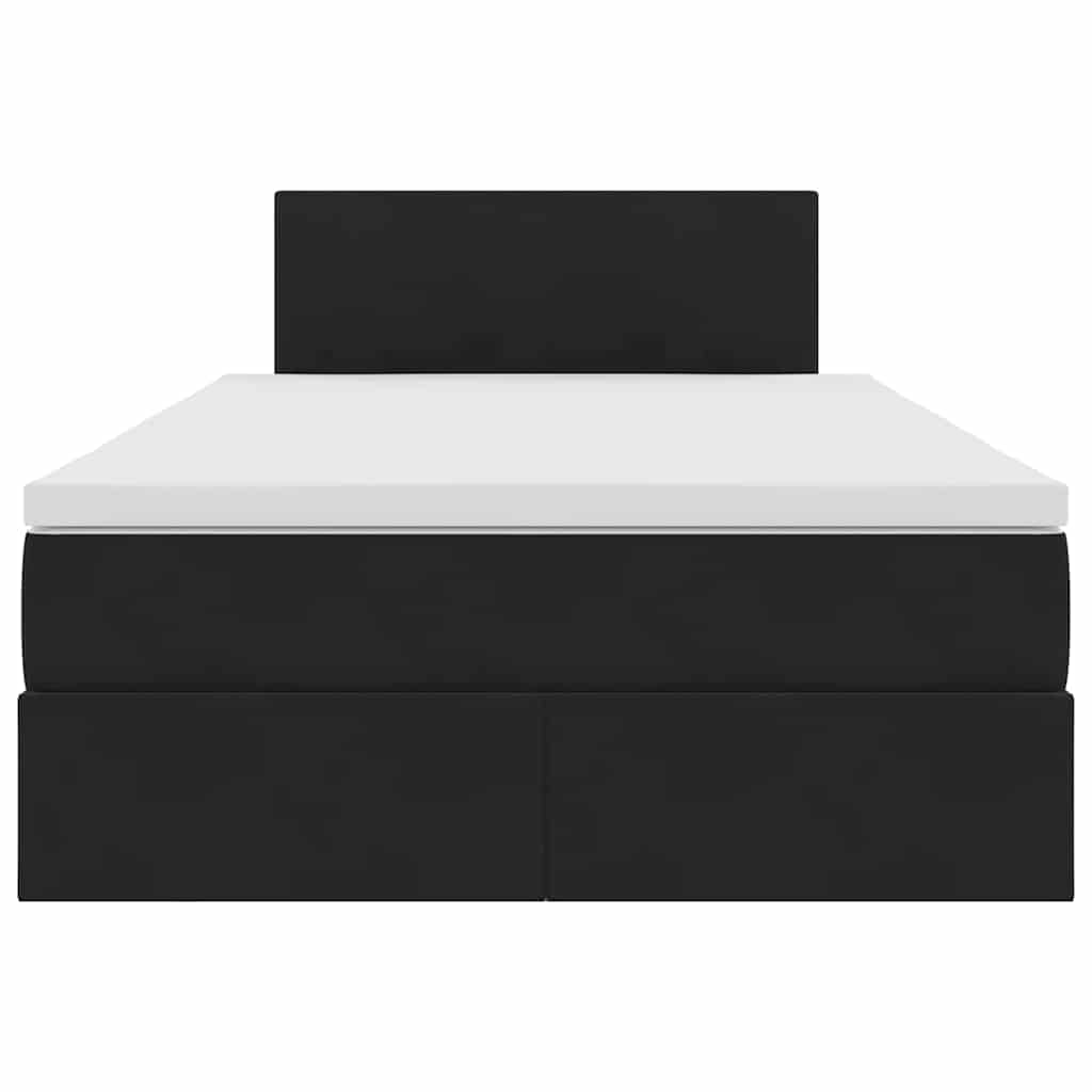 Bett mit Stauraum und LED mit LED Schwarz 120 x 190 cm Samt