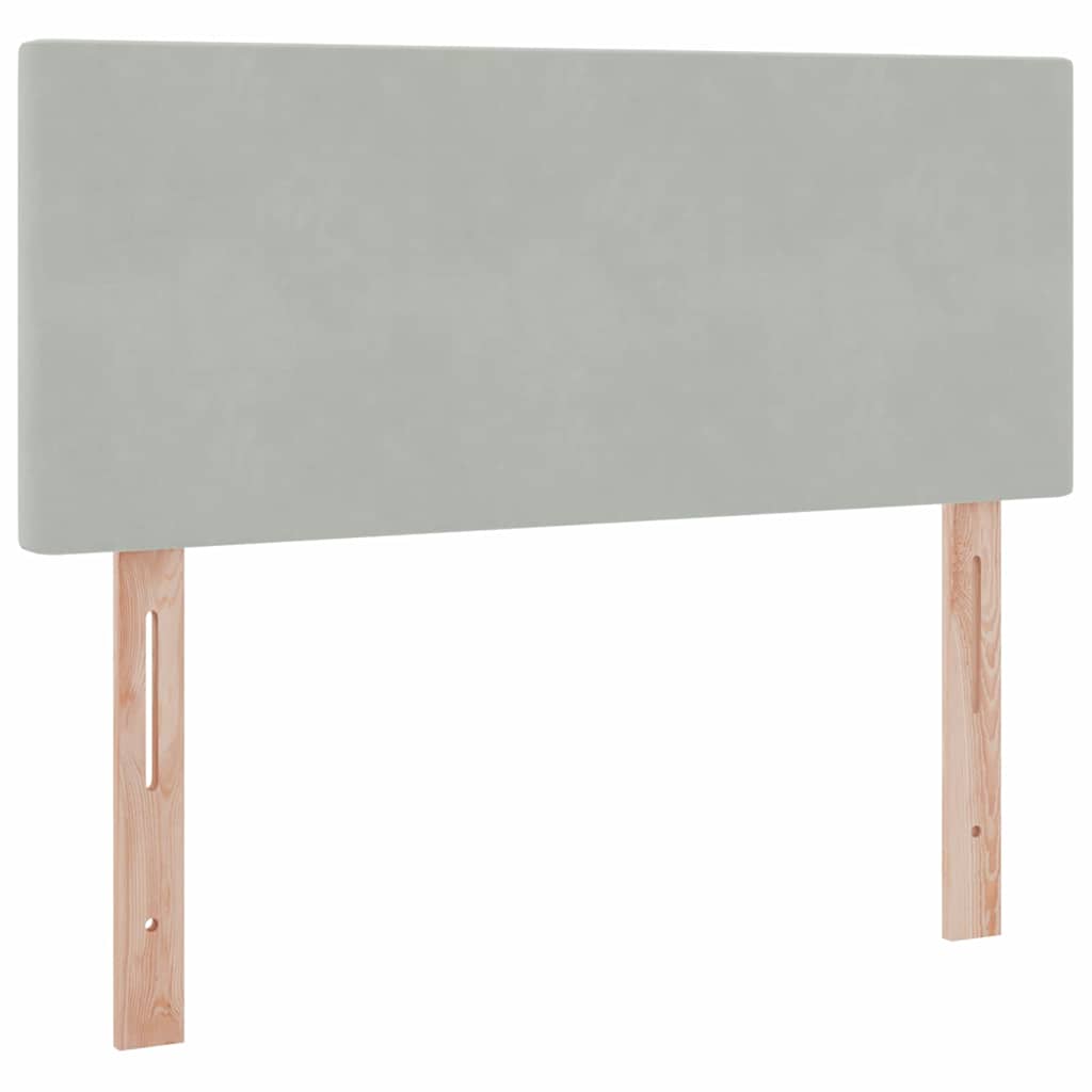 Bett mit Stauraum und LED Hellgrau 120 x 200 cm Samt