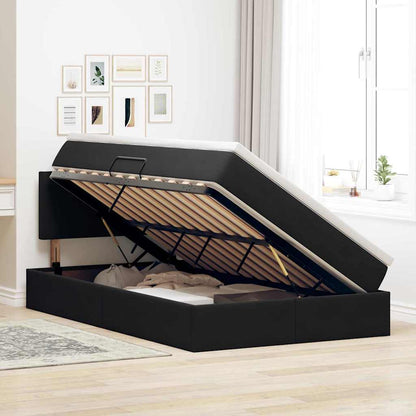 vidaXL Bett mit Stauraum und LED mit LED Schwarz 120 x 200 cm Samt