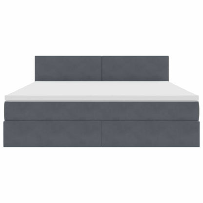 vidaXL Bett mit Stauraum und LED mit LED Dunkelgrau 160 x 200 cm Samt
