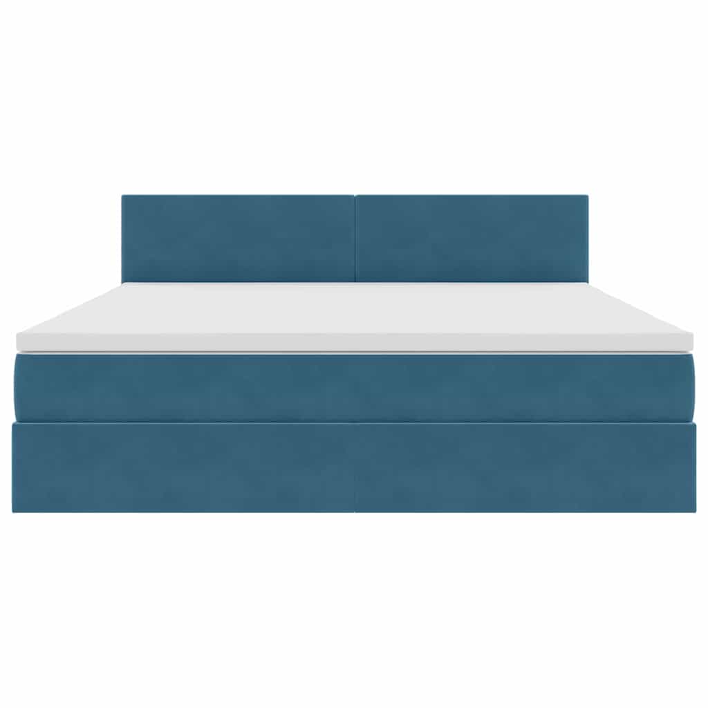 vidaXL Bett mit Stauraum und LED mit LED Dunkelblau 160 x 200 cm Samt