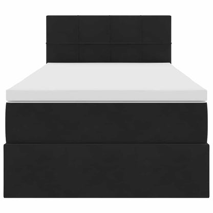 vidaXL Lit avec rangement et LED avec matelas Velours noir 90 x 190 cm
