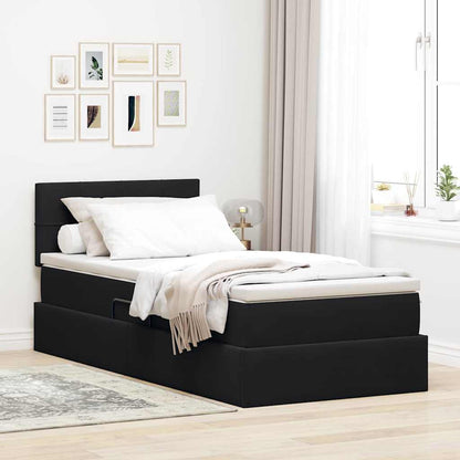 vidaXL Bett mit Stauraum und LED mit LED Schwarz 100 x 200 cm Samt