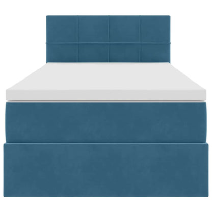 vidaXL Bett mit Stauraum und LED mit LED Dunkelblau 100 x 200 cm Samt