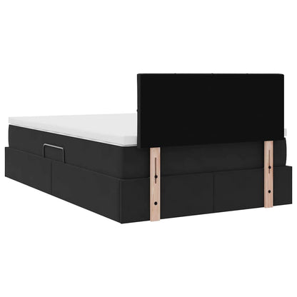 vidaXL Bett mit Stauraum und LED mit LED Schwarz 120 x 200 cm Samt
