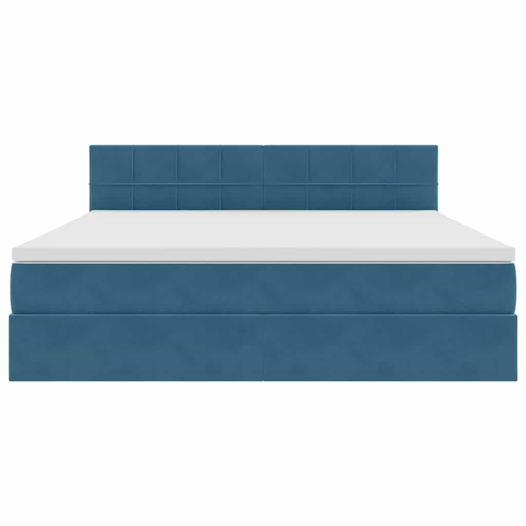 vidaXL Bett mit Stauraum und LED mit LED Dunkelblau 160 x 200 cm Samt