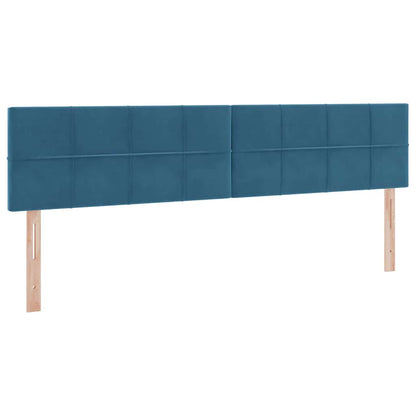 Bett mit Stauraum und LED mit LED Dunkelblau 200 x 200 cm Samt