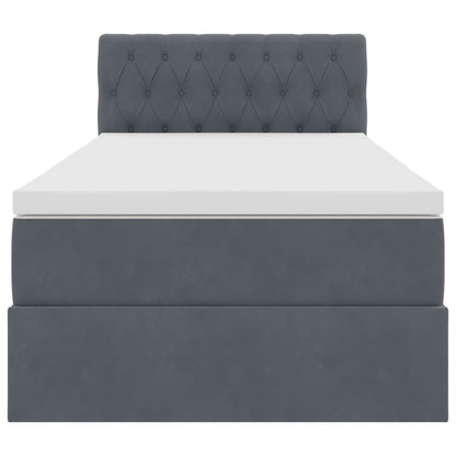vidaXL Bett mit Stauraum und LED mit LED Dunkelgrau 90 x 190 cm Samt