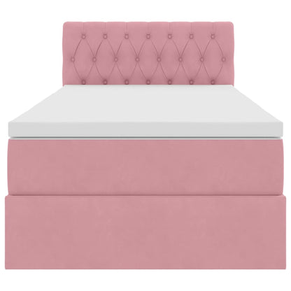 vidaXL Bett mit Stauraum und LED mit Matratze Rosa 90 x 190 cm Samt