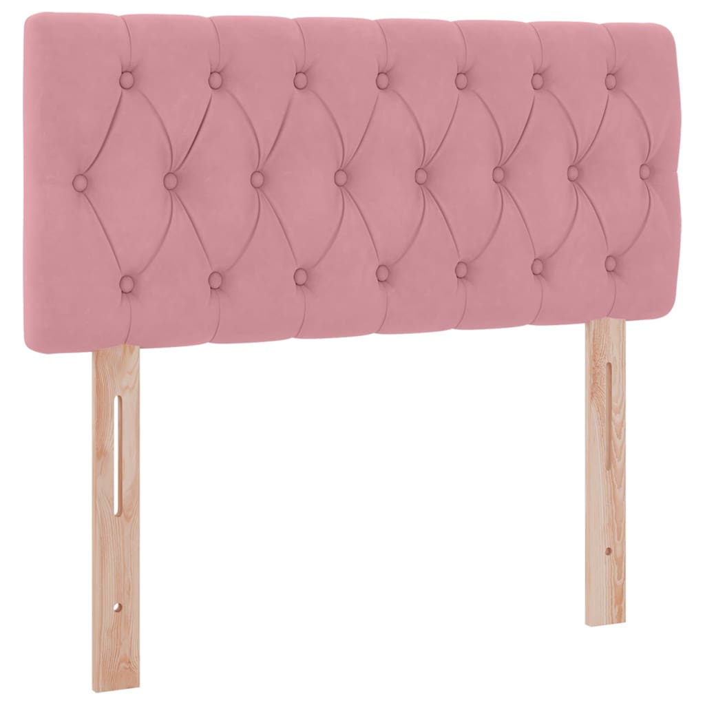 vidaXL Bett mit Stauraum und LED mit Matratze Rosa 90 x 190 cm Samt