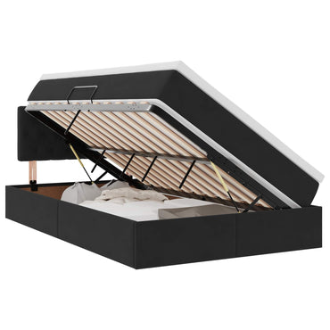 vidaXL Bett mit Stauraum und LED mit LED Schwarz 120 x 200 cm Samt