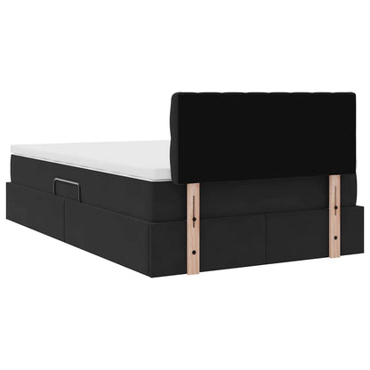 vidaXL Bett mit Stauraum und LED mit LED Schwarz 120 x 200 cm Samt