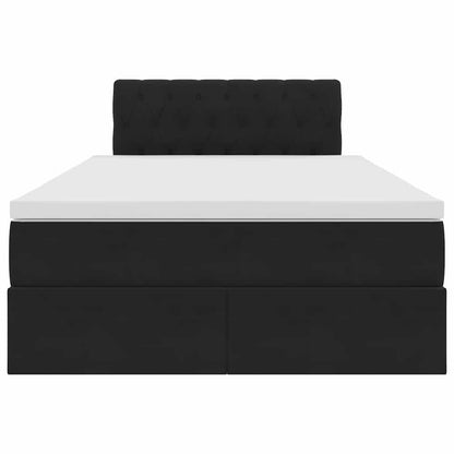 vidaXL Bett mit Stauraum und LED mit LED Schwarz 120 x 200 cm Samt