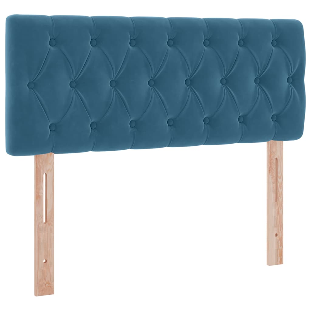 Bett mit Stauraum und LED mit LED Dunkelblau 120 x 200 cm Samt