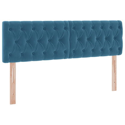 vidaXL Lit avec rangement et LED Bleu foncé 140 x 190 cm Velours