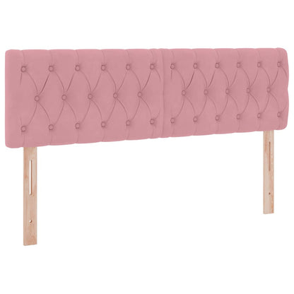 Bett mit Stauraum und LED mit Matratze Rosa 140 x 200 cm Samt