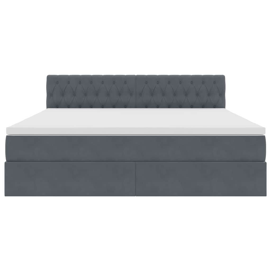 vidaXL Bett mit Stauraum und LED mit LED Dunkelgrau 160 x 200 cm Samt