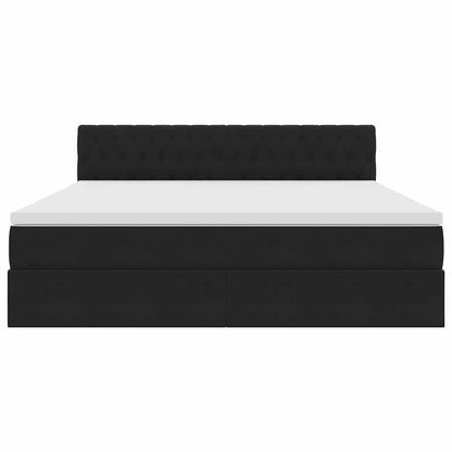 vidaXL Bett mit Stauraum und LED mit LED Schwarz 160 x 200 cm Samt