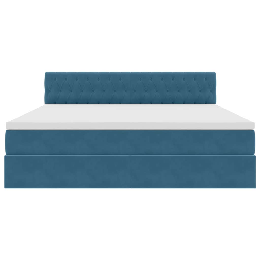 vidaXL Bett mit Stauraum und LED mit LED Dunkelblau 160 x 200 cm Samt