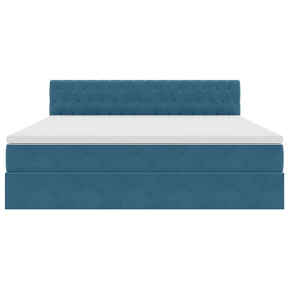 vidaXL Bett mit Stauraum und LED mit LED Dunkelblau 160 x 200 cm Samt