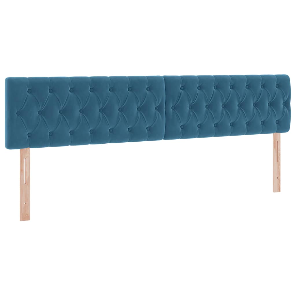 Bett mit Stauraum und LED mit LED Dunkelblau 200 x 200 cm Samt