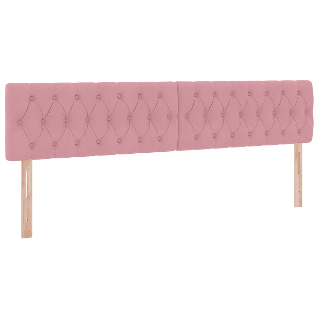 Bett mit Stauraum und LED mit Matratze Rosa 200 x 200 cm Samt