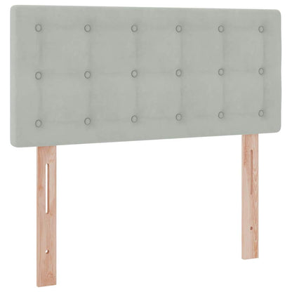 Bett mit Stauraum und LED mit LED Hellgrau 100 x 200 cm Samt