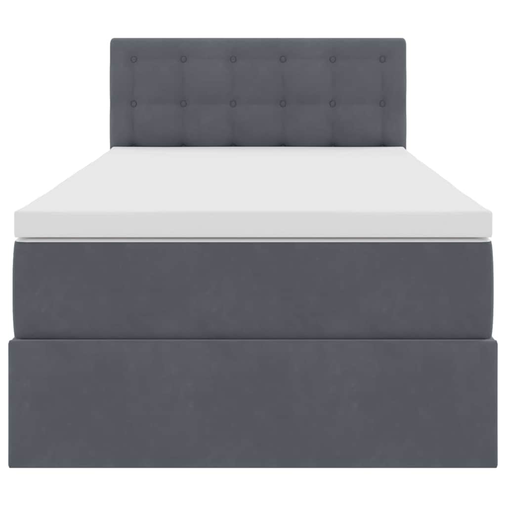 vidaXL Bett mit Stauraum und LED mit LED Dunkelgrau 100 x 200 cm Samt