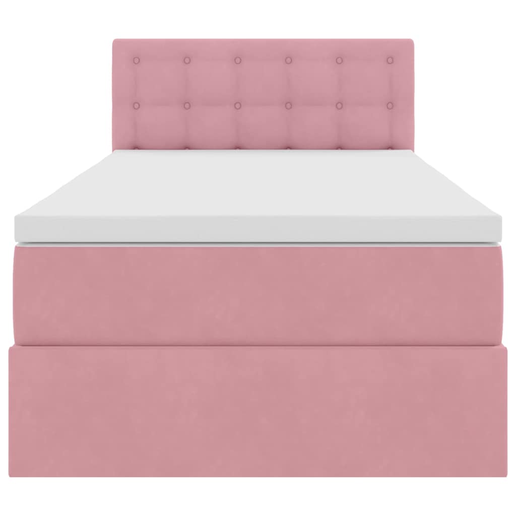 vidaXL Bett mit Stauraum und LED mit Matratze Rosa 100 x 200 cm Samt