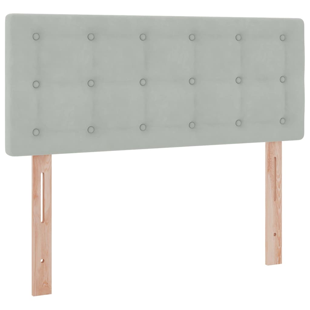 Bett mit Stauraum und LED mit LED Hellgrau 120 x 190 cm Samt