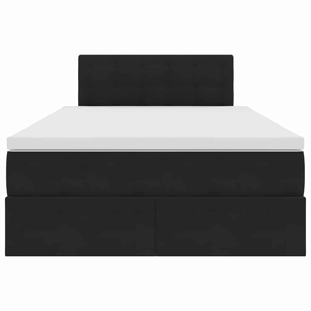 Bett mit Stauraum und LED mit LED Schwarz 120 x 200 cm Samt