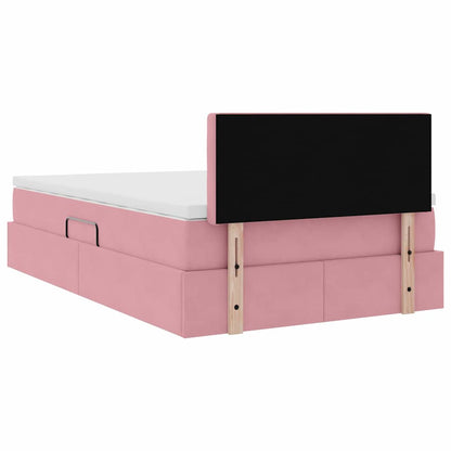 vidaXL Bett mit Stauraum und LED mit Matratze Rosa 120 x 200 cm Samt