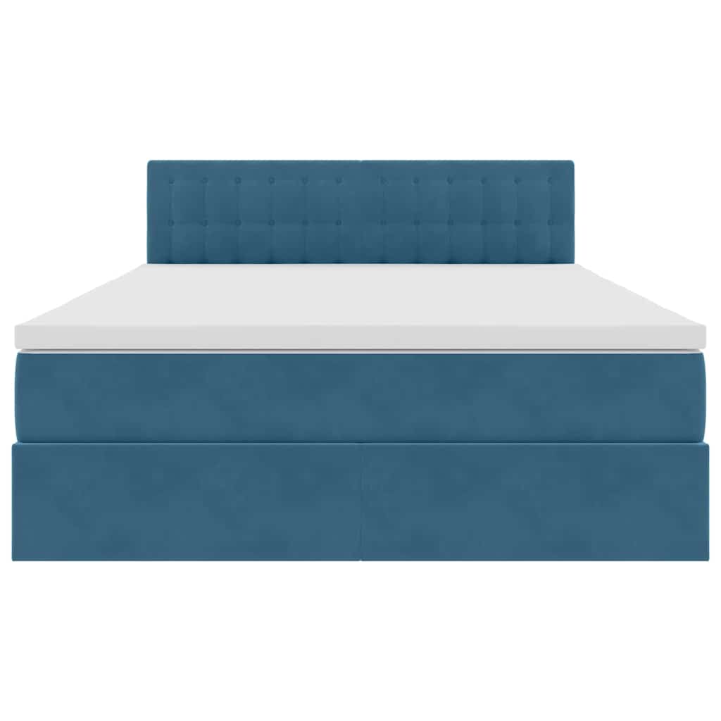 vidaXL Lit avec rangement et LED Bleu foncé 140 x 190 cm Velours