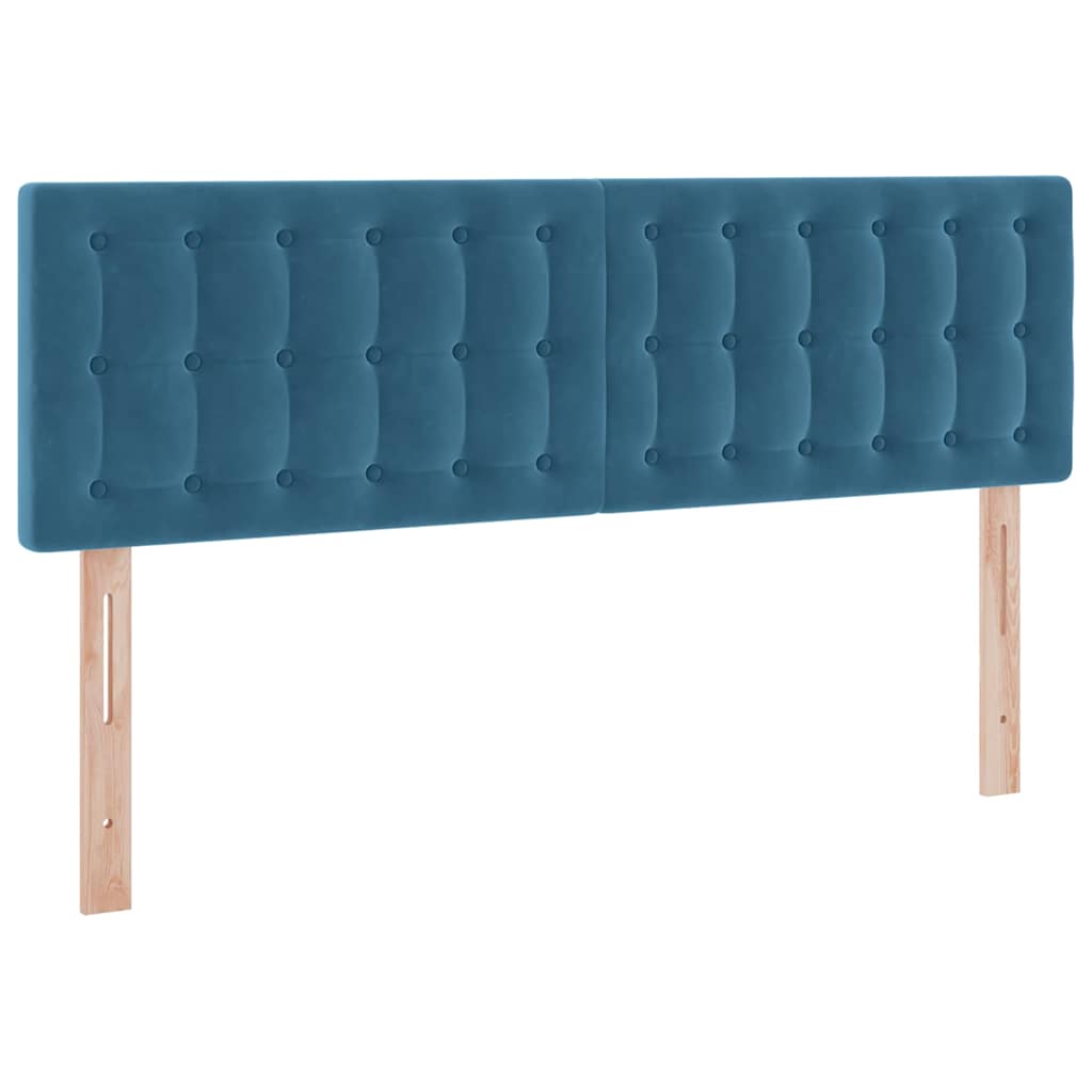 vidaXL Lit avec rangement et LED Bleu foncé 140 x 190 cm Velours