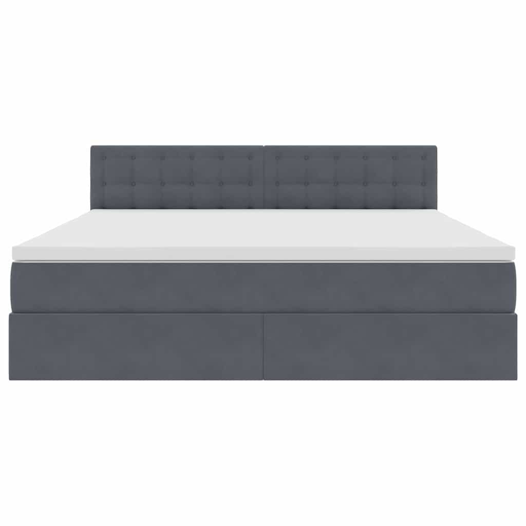 vidaXL Bett mit Stauraum und LED mit LED Dunkelgrau 160 x 200 cm Samt