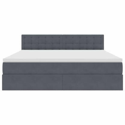 vidaXL Bett mit Stauraum und LED mit LED Dunkelgrau 160 x 200 cm Samt