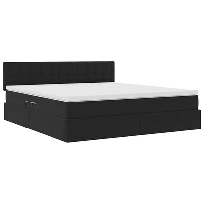 vidaXL Bett mit Stauraum und LED mit LED Schwarz 160 x 200 cm Samt