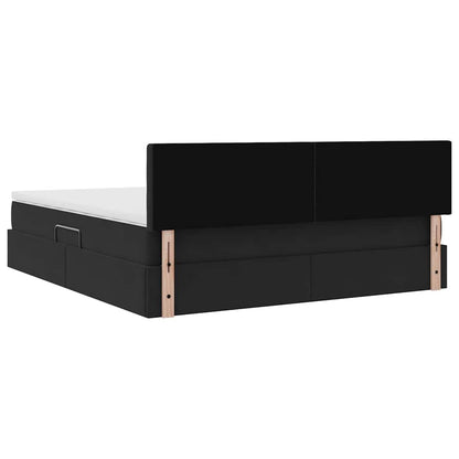 vidaXL Bett mit Stauraum und LED mit LED Schwarz 160 x 200 cm Samt