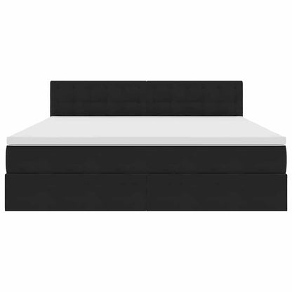 vidaXL Bett mit Stauraum und LED mit LED Schwarz 160 x 200 cm Samt