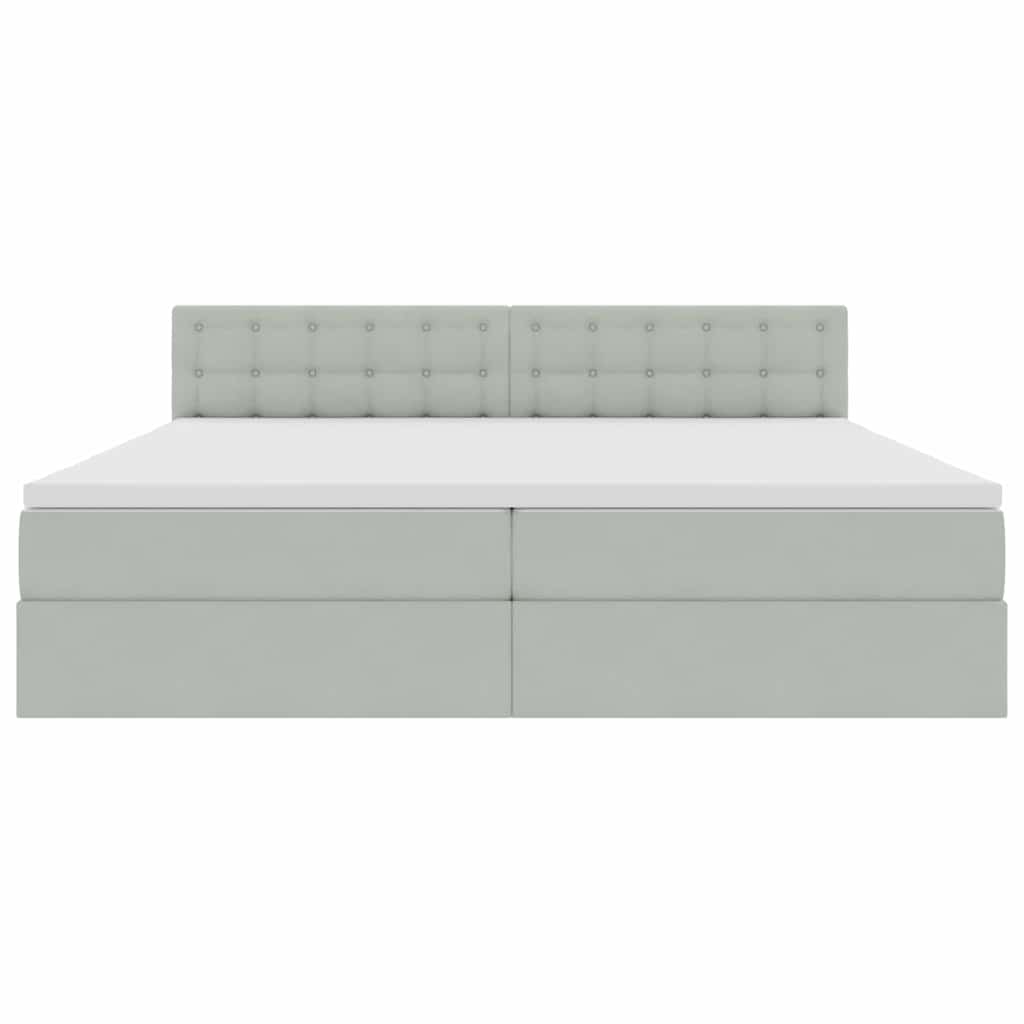 vidaXL Bett mit Stauraum und LED mit LED Hellgrau 200 x 200 cm Samt