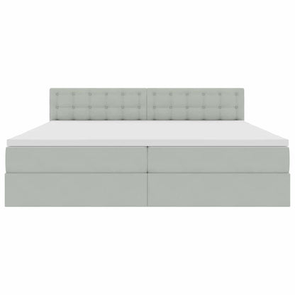 vidaXL Bett mit Stauraum und LED mit LED Hellgrau 200 x 200 cm Samt