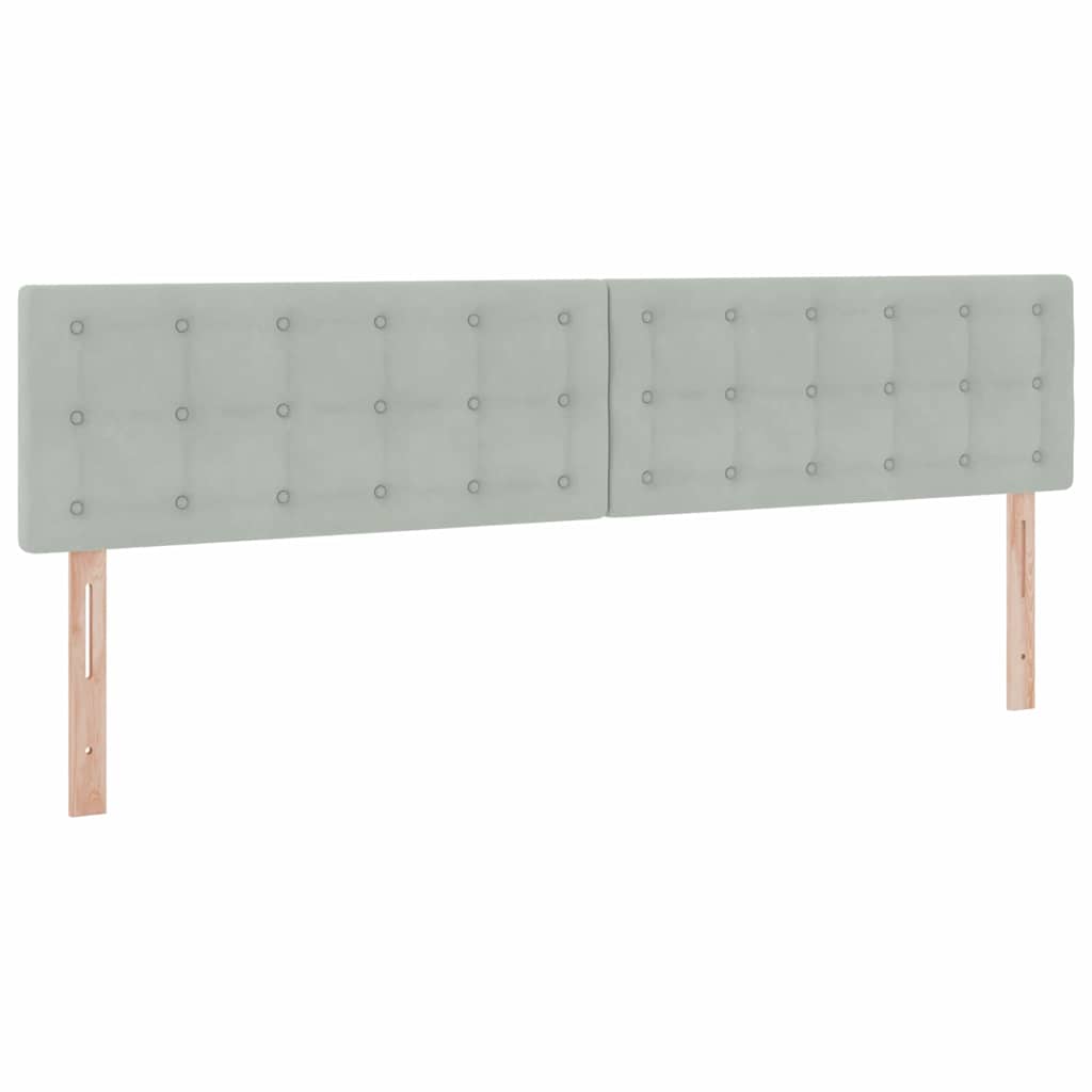 vidaXL Bett mit Stauraum und LED mit LED Hellgrau 200 x 200 cm Samt