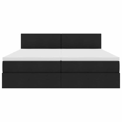 vidaXL Bett mit LED-Lichtleisten Schwarz 180 x 200 cm Stoff